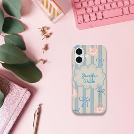 Funda iPhone 16 Con la temática Coquette me encantan los Cinta