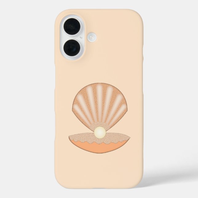 Funda iPhone 16 Concha de ostra y Perla Sin Género (Reverso )