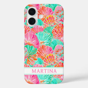 Funda iPhone 16 Conchas Coloridas Monogramadas