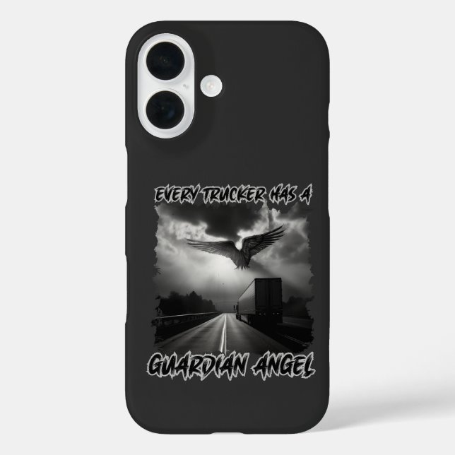 Funda iPhone 16 Conductor de camiones Guardian Angel Road Protecti (Reverso )