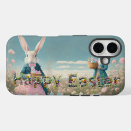 Funda iPhone 16 Conejo de Pascua con Huevos de Pascua Feliz Pascua