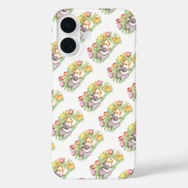 Funda iPhone 16 Conejo de Pascua de vacaciones de primavera (Reverso )
