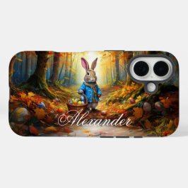 Funda iPhone 16 Conejo de Pascua en el bosque