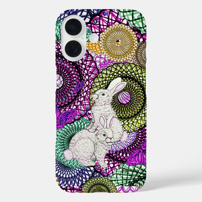 Funda iPhone 16 Conejos abundantes (Reverso )
