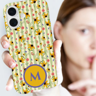 Funda iPhone 16 Cono de Flor Monograma Mariposa Estampado Floral