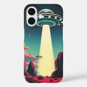 Funda iPhone 16 Contacto de OVNI de estilo Retro