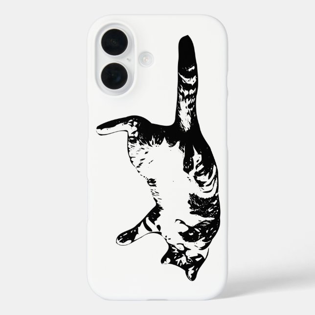Funda iPhone 16 Contorno de tabla, calma mínima (Reverso )