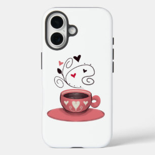 Funda iPhone 16 Copa de Café Rosa