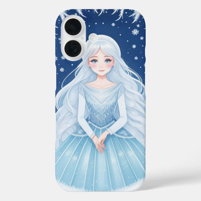 Funda iPhone 16 Copos De Nieve Y Hielo (Reverso )
