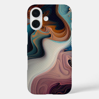 Funda iPhone 16 Coque iPhone 16 Design Abstrait Marbré