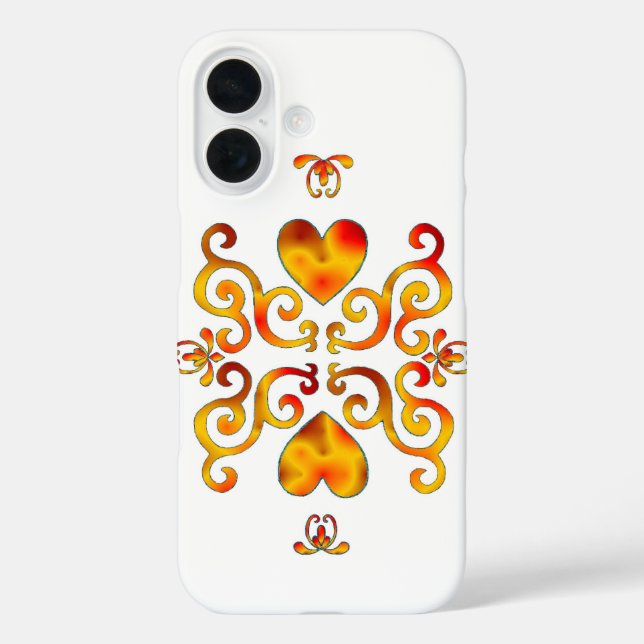 Funda iPhone 16 Corazón arcoiris y Lily (Reverso )