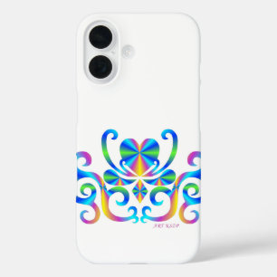 Funda iPhone 16 Corazón arcoiris y Lily