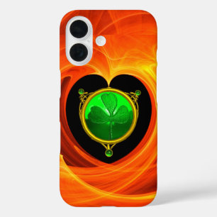 FUNDA iPhone 16 CORAZÓN CÉLTICO DEL DÍA DE SAN PATRICK CON SHAMROC