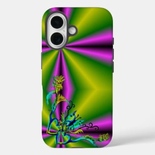 Funda iPhone 16 Corazón con flor y mariposa