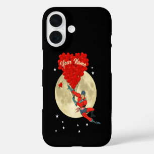 Funda iPhone 16 Corazón de amor de superhéroes retrógrados