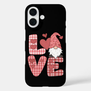 Funda iPhone 16 Corazón de amor Gnomo lindo Día de San Valentín