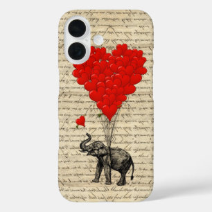 Funda iPhone 16 Corazón de elefante romántico