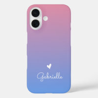 Corazón de gradiente azul rosado con nombre de gui