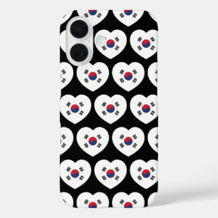 Funda iPhone 16 Corazón de la bandera de Corea del Sur