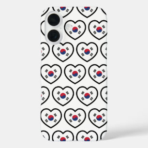 Funda iPhone 16 Corazón de la bandera de Corea del Sur