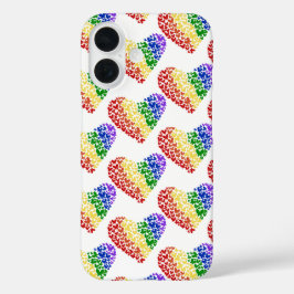 Funda iPhone 16 Corazón de mariposa de orgullo- Colores de bandera