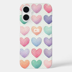 Funda iPhone 16 Corazón Personalizado del Pastel suave