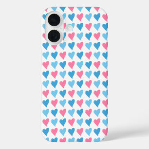 Funda iPhone 16 Corazón rosa y azul Valentine