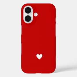 Funda iPhone 16 Corazón Simple Rojo Amor Moderno Minimalista Clási