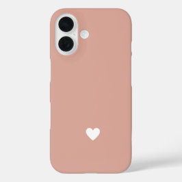 Funda iPhone 16 Corazón Simple Rubor Rosa Amor Moderno Minimalista
