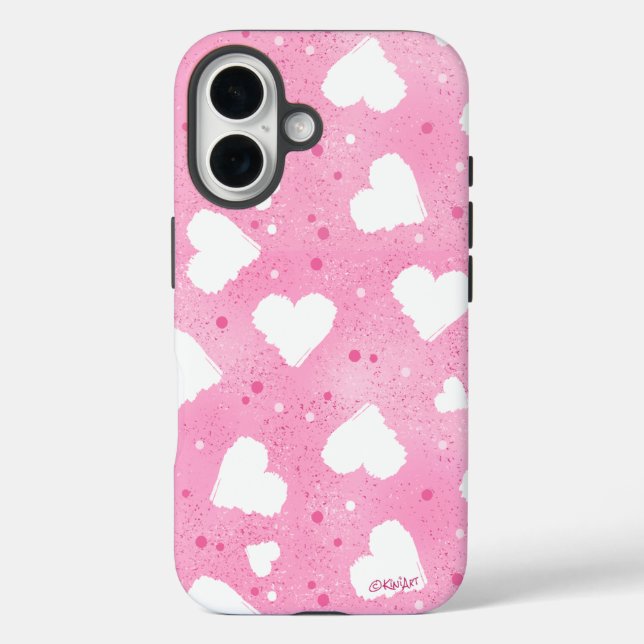 Funda iPhone 16 Corazones Dulces Pecosos (Reverso )