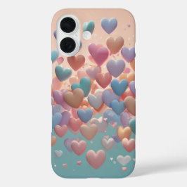 Funda iPhone 16 Corazones flotantes