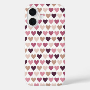 Funda iPhone 16 Corazones Mini Rosa y Motivo de Amor Romántico Cir