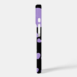 Funda iPhone 16 corazones naranjas y morados con lunares