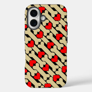Funda iPhone 16 Corazones óseas de perro