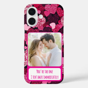 Funda iPhone 16 Corazones rosados espumosos que envio mensajes de