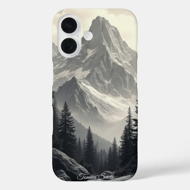 Funda iPhone 16 Cordillera Monocroma (Reverso )
