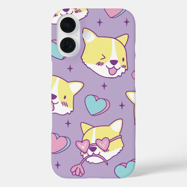 Funda iPhone 16 Corgi Crush Heart Eyes (Reverso )