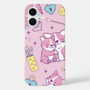 Funda iPhone 16 Corgi Crush Heart Eyes & Happy Vibes