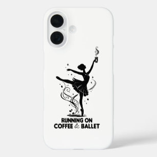 Funda iPhone 16 Corriendo con café y ballet divertido profesor bai