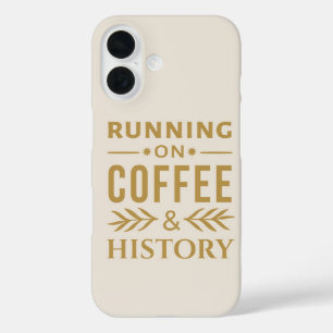 Funda iPhone 16 Corriendo en café e historia - Cita audaz