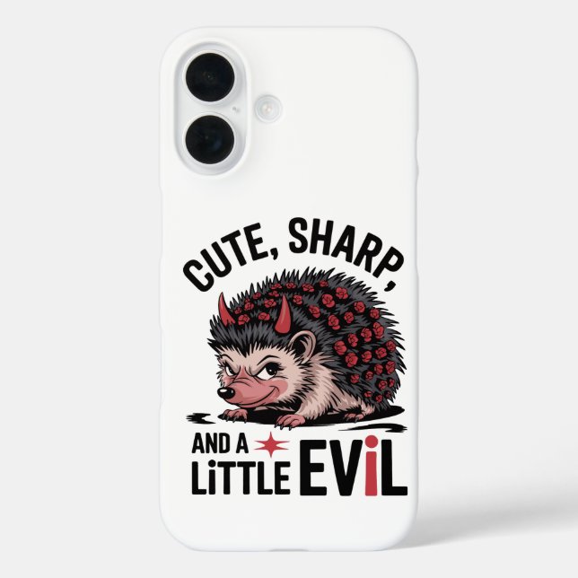 Funda iPhone 16 Corta, aguda y un poco malvada - Gracioso Erizo (Reverso )