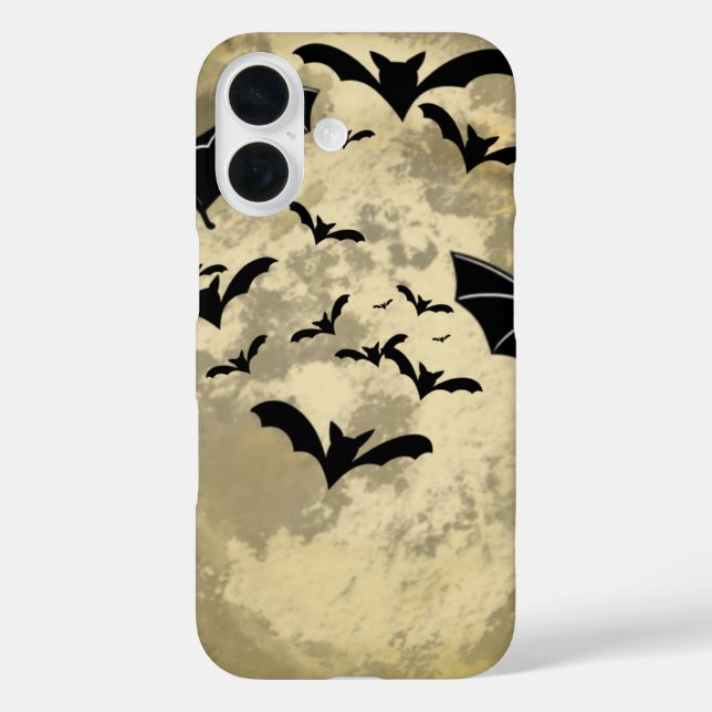 Funda iPhone 16 Cosecha De Halloween Luna Completa Y Vuelos Noctur (Reverso )