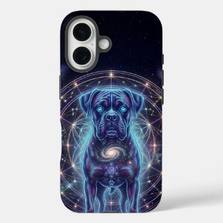 Funda iPhone 16 Cosmic Boxer Dog Zodiac Cyber Galaxy iPhone Case