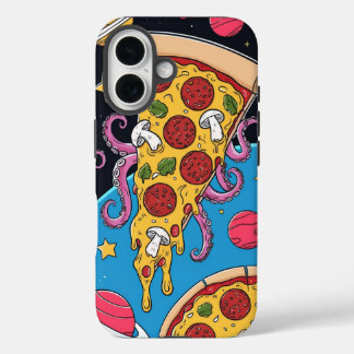 Funda iPhone 16 Cosmic Pizza Slice: Aventura espacial excéntrica