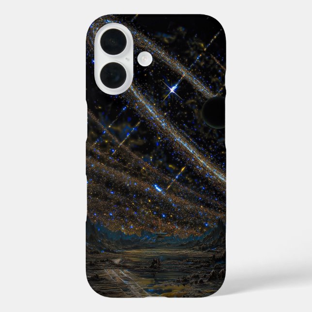 Funda iPhone 16 Cosmic Rings and Distant Planet Art Case (Reverso )