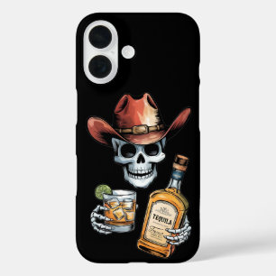 Funda iPhone 16 Cowboy de Skeleton, amante de los Whiskey   Tema d