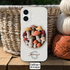 Funda iPhone 16 Cozy Cottagecore Crochet Nombre de la cesta de hon