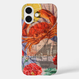 Funda iPhone 16 Crab Nautical Beach Art