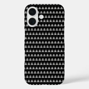 Funda iPhone 16 cráneo espeluznante sobre un fondo negro