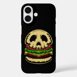 Funda iPhone 16 cráneo esqueleto muerte temible hamburguesa espelu